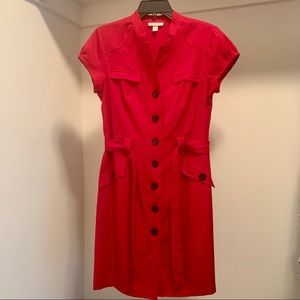Dressbarn Red Button-Up Dress